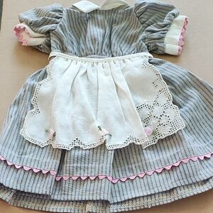 American Girl - By Cindy Hernandez - Blue and White Doll Dress with Lace Trim